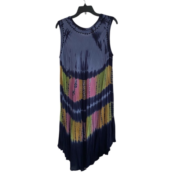 JUST CRUISING Hippie Dress 100% Rayon Tie Dye Hippie Dress Made In India - Picture 2 of 9